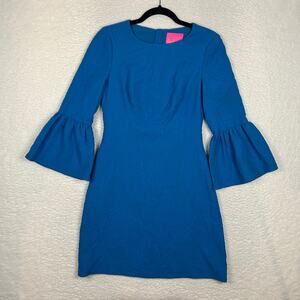 Lilly Pulitzer Womens 2 Viola Stretch Shift Dress Who Let The Fronds Out Pucker